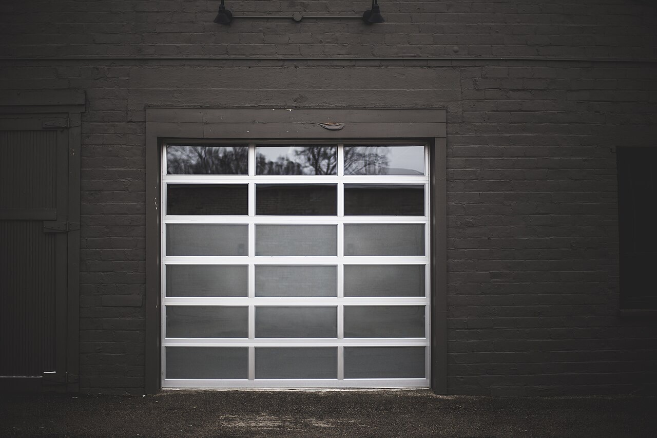 Closed residential garage door